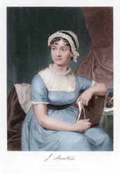 Gravure de Jane Austen, colorisation ultérieure